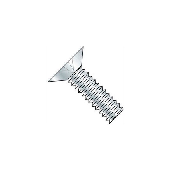 #10-24 x 1/2 in Phillips Flat Machine Screw, Zinc Plated Steel, 100 PK